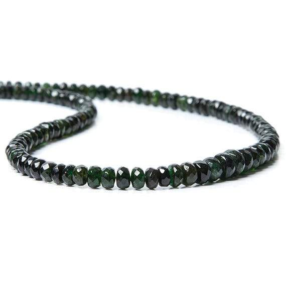 3-5mm Chrome Tourmaline Faceted Rondelle 16 inch 182 pieces - Beadsofcambay.com