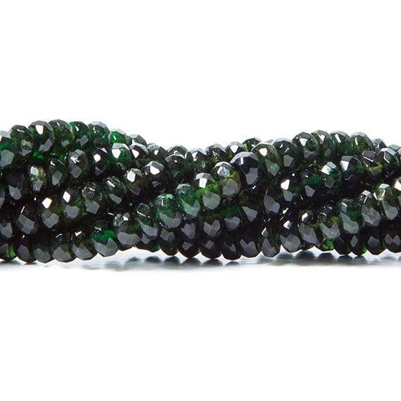 3-5mm Chrome Tourmaline Faceted Rondelle 16 inch 182 pieces - Beadsofcambay.com