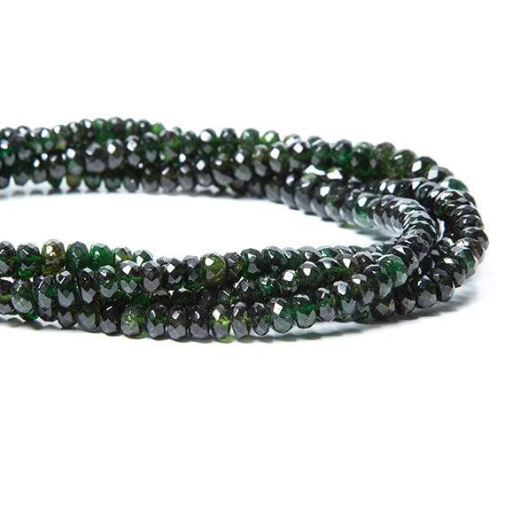 3-5mm Chrome Tourmaline Faceted Rondelle 16 inch 182 pieces - Beadsofcambay.com