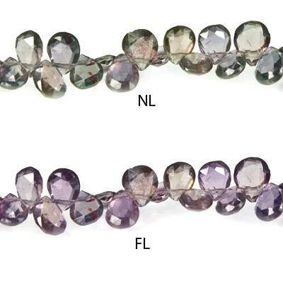 3-5mm Color Change Shongia Sapphire Pear Briolette 15 inch 20 pieces - Beadsofcambay.com