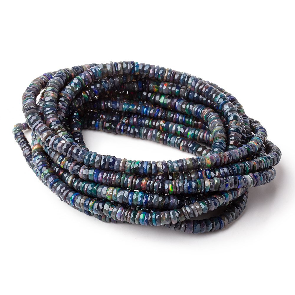 3.5mm Mystic Smoky Quartz Faceted Rondelle Beads 12.5 inch 130 pieces