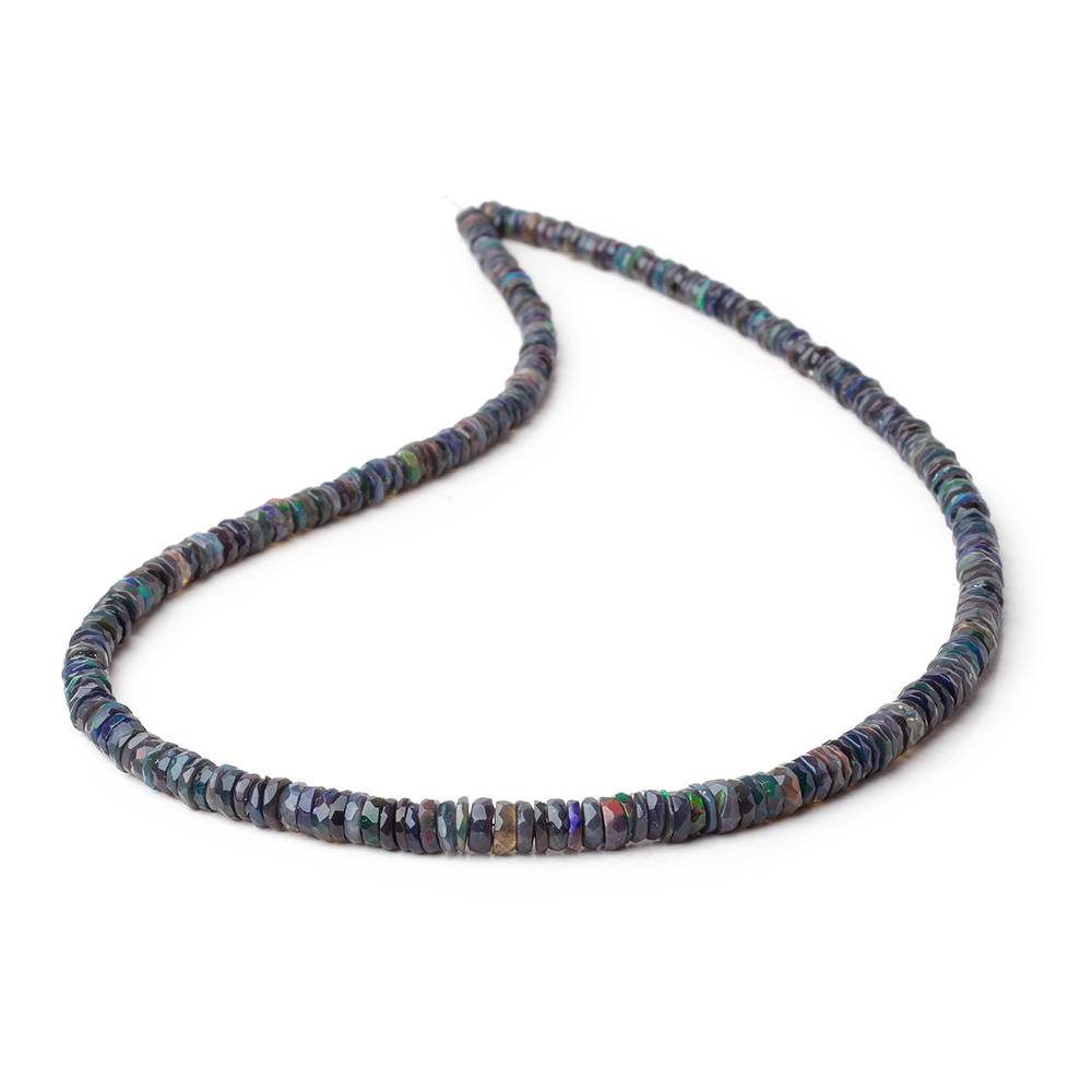 3.5mm Mystic Smoky Quartz Faceted Rondelle Beads 12.5 inch 130 pieces view 2