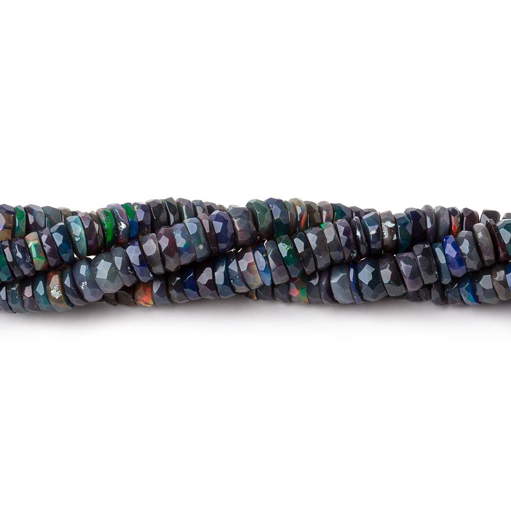 3-5mm Ethiopian Wollo Black Opal Faceted Heshi Beads 16 inch 270 pieces AA