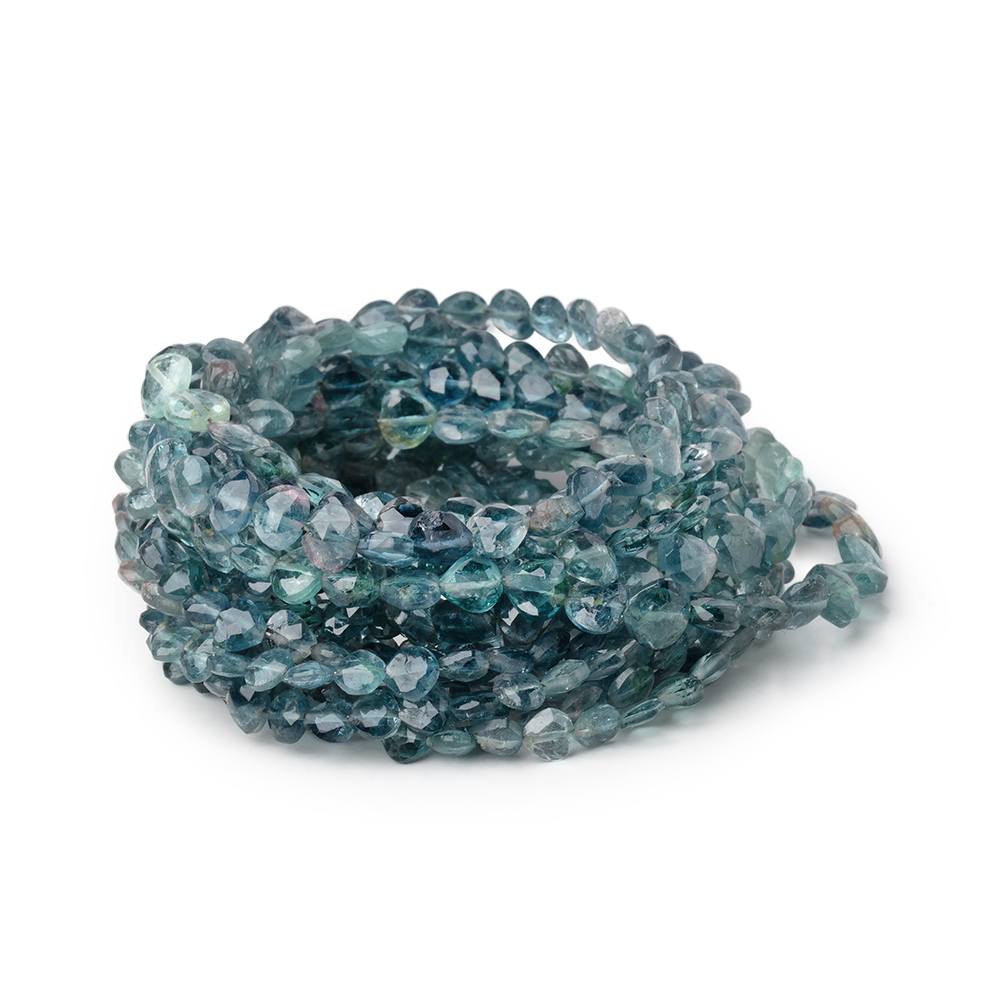 3-5mm Indicolite Bi-Color Faceted Heart Beads 16 inch 96 pieces - Beadsofcambay.com