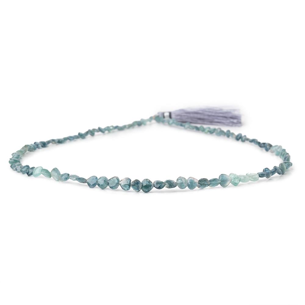 3-5mm Indicolite Bi-Color Faceted Heart Beads 16 inch 96 pieces - Beadsofcambay.com