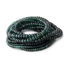 3-5mm Indicolite Blue & Chrome Green Tourmaline Plain Rondelles 18 inch 190 pieces AA - Beadsofcambay.com