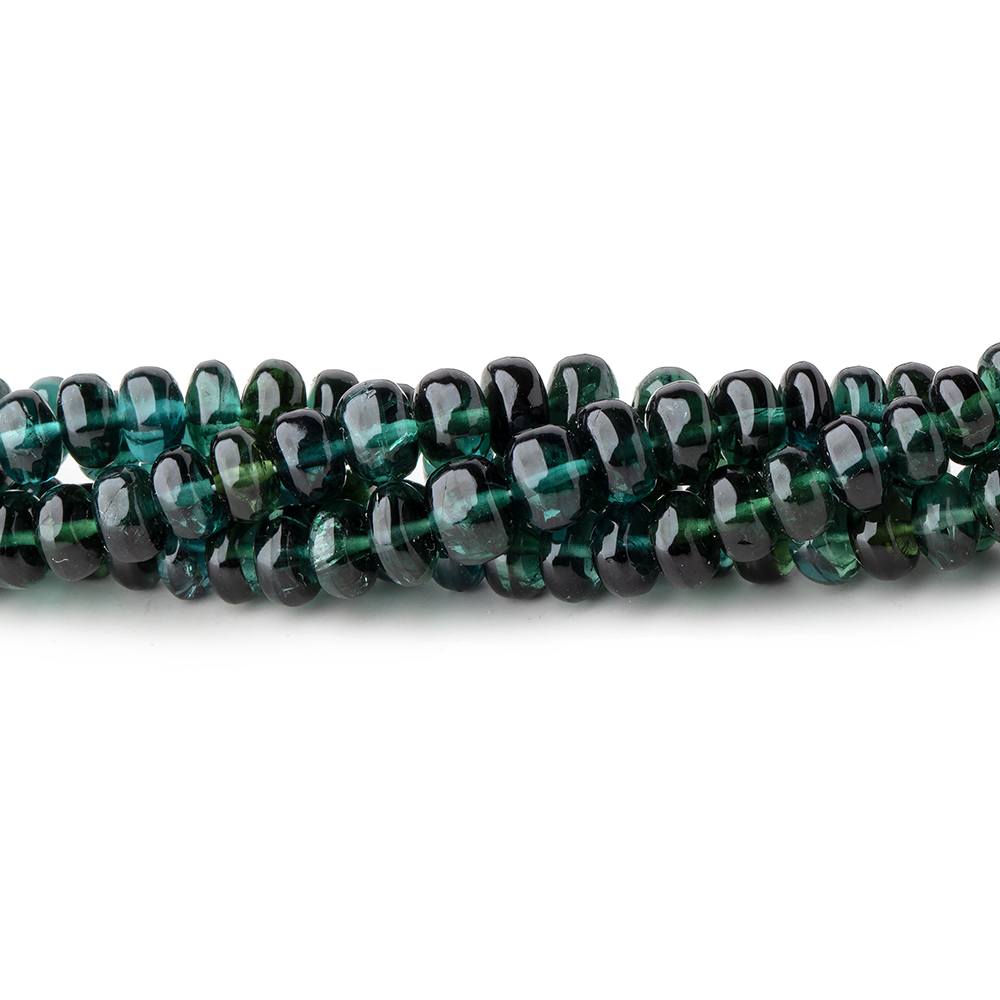 3-5mm Indicolite Blue & Chrome Green Tourmaline Plain Rondelles 18 inch 190 pieces AA - Beadsofcambay.com