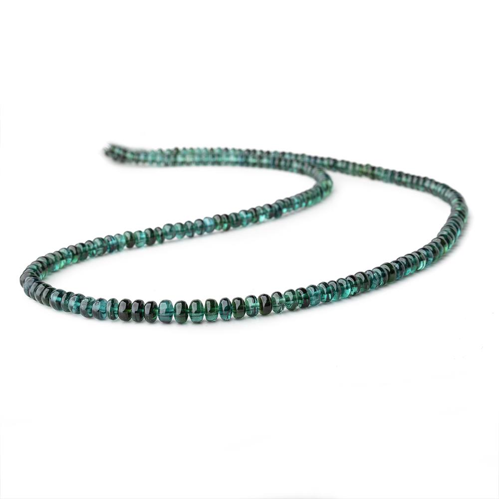3-5mm Indicolite Blue & Chrome Green Tourmaline Plain Rondelles 18 inch 190 pieces AA - Beadsofcambay.com