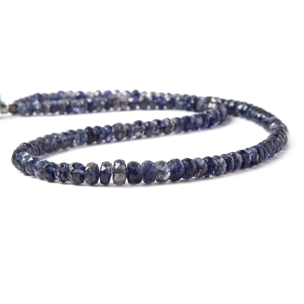 3-5mm Iolite Faceted Rondelle Beads 13 inch 130 pieces - Beadsofcambay.com