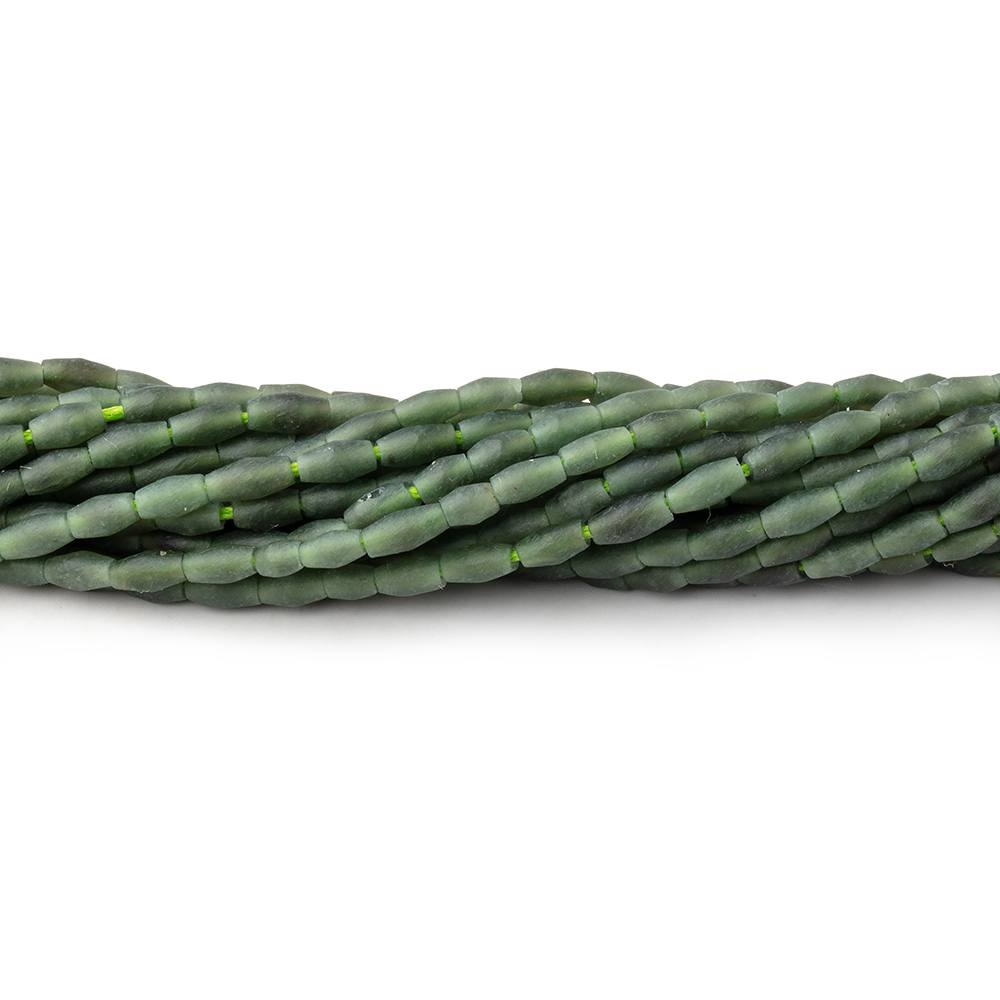 3-5mm Jade Plain Rice Beads 13 inch 75 pieces - Beadsofcambay.com