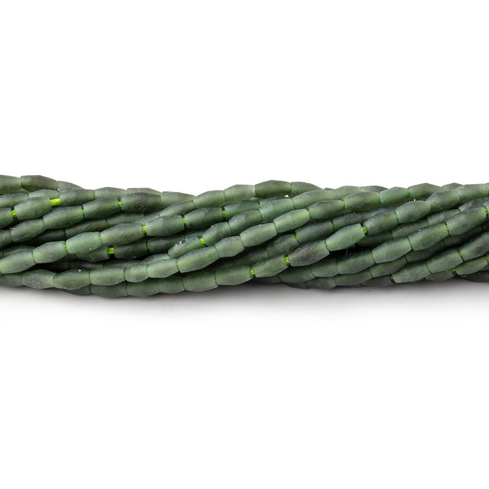 3-5mm Jade Plain Rice Beads 13 inch 75 pieces - Beadsofcambay.com