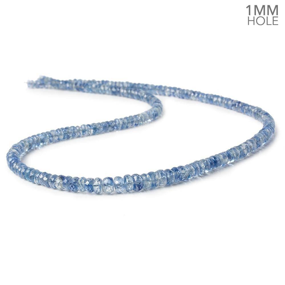 3-5mm Kyanite faceted rondelle beads 18 inches 218 pieces 1mm drill hole - Beadsofcambay.com
