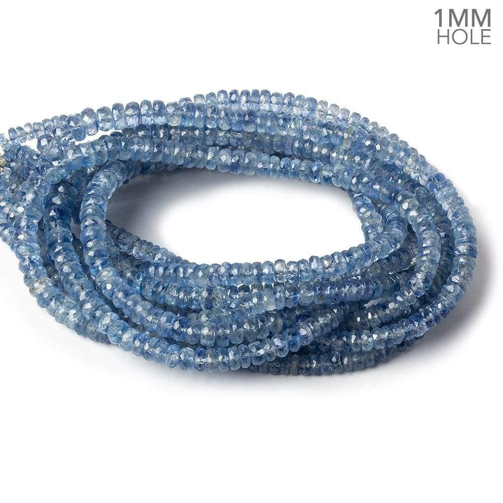 3-5mm Kyanite faceted rondelle beads 18 inches 218 pieces 1mm drill hole - Beadsofcambay.com