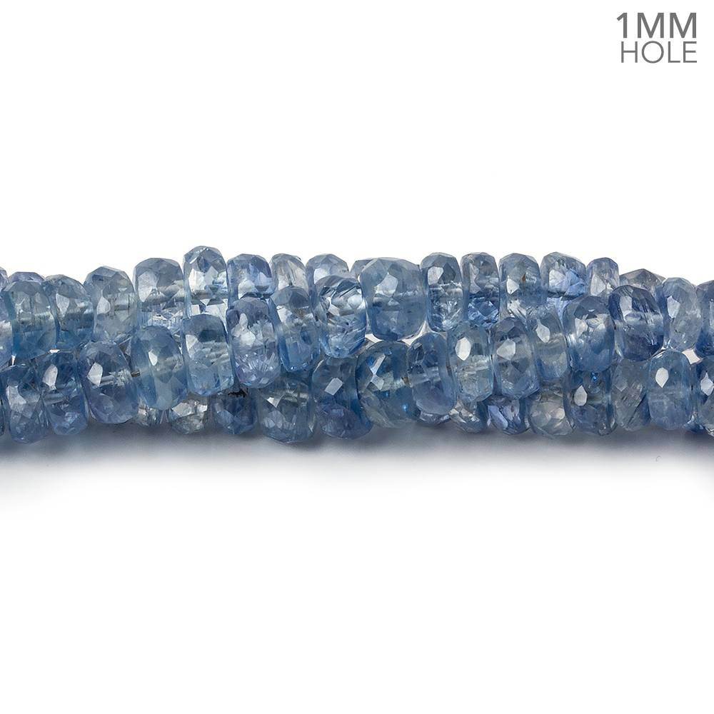 3-5mm Kyanite faceted rondelle beads 18 inches 218 pieces 1mm drill hole - Beadsofcambay.com