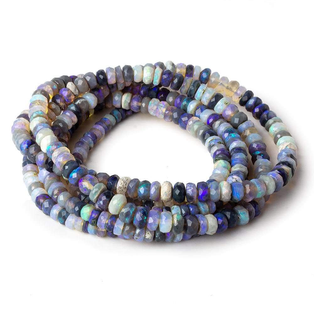 3-5mm Lilac Purple Australian Opal faceted rondelles 18 inch 205 beads AAA - Beadsofcambay.com