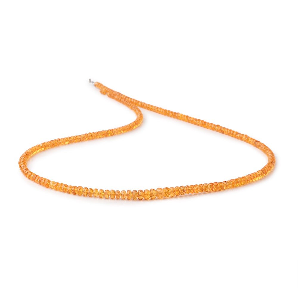 3-5mm Mandarin Garnet Faceted Rondelle Beads 18.75 inch 218 pieces AAA - Beadsofcambay.com