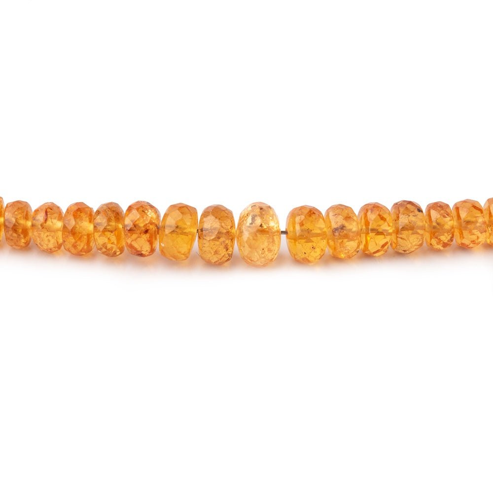 3-5mm Mandarin Garnet Faceted Rondelle Beads 18.75 inch 218 pieces AAA - Beadsofcambay.com