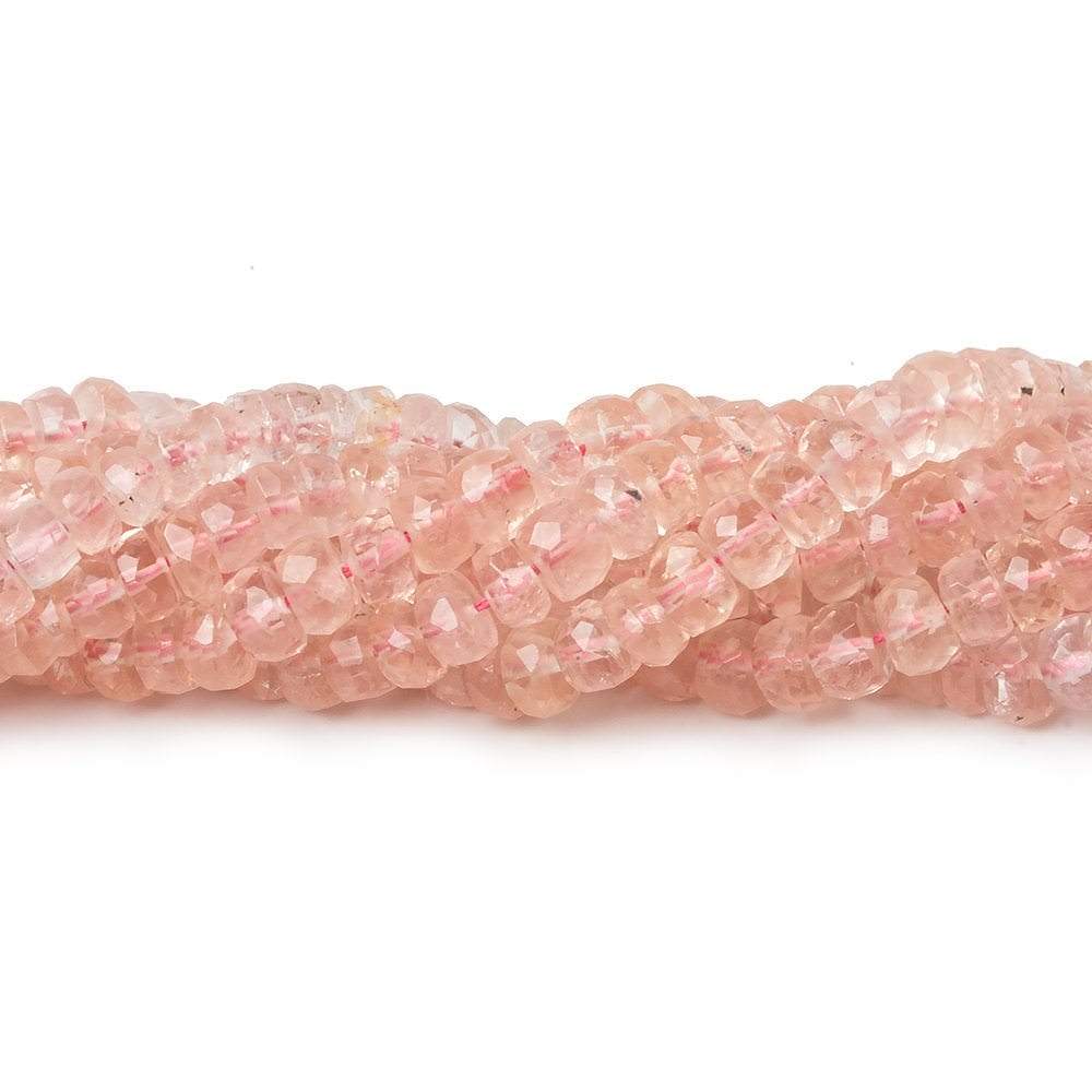 3-5mm Morganite faceted rondelle beads 16 inces 155 pieces AA - Beadsofcambay.com