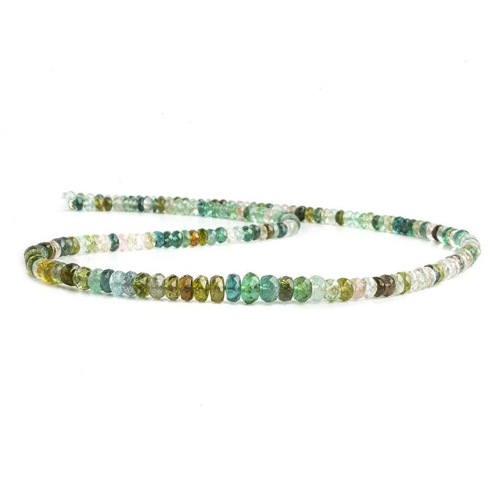 3-5mm Multi Color Tourmaline Faceted Rondelle - Beadsofcambay.com