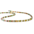 3-5mm Multi Color Tourmaline Faceted Rondelle Beads 16 inch 135 pieces - Beadsofcambay.com