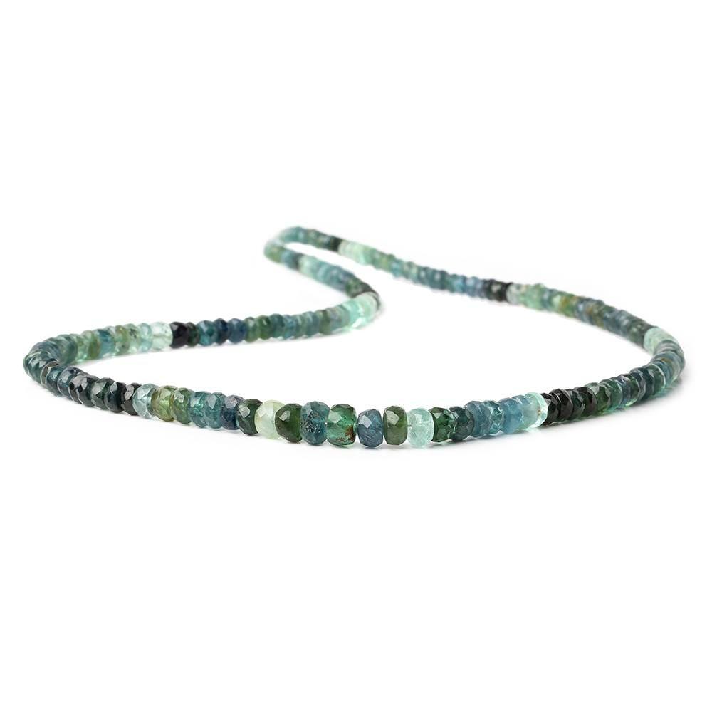 3-5mm Multi-tonal Indicolite Tourmaline Faceted Rondelles 176 pc 15 inch A - Beadsofcambay.com