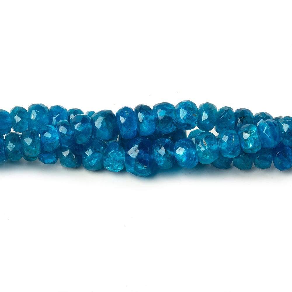 3-5mm Neon Blue Apatite Faceted Rondelle Beads 15.5 inch 156 pieces A - Beadsofcambay.com