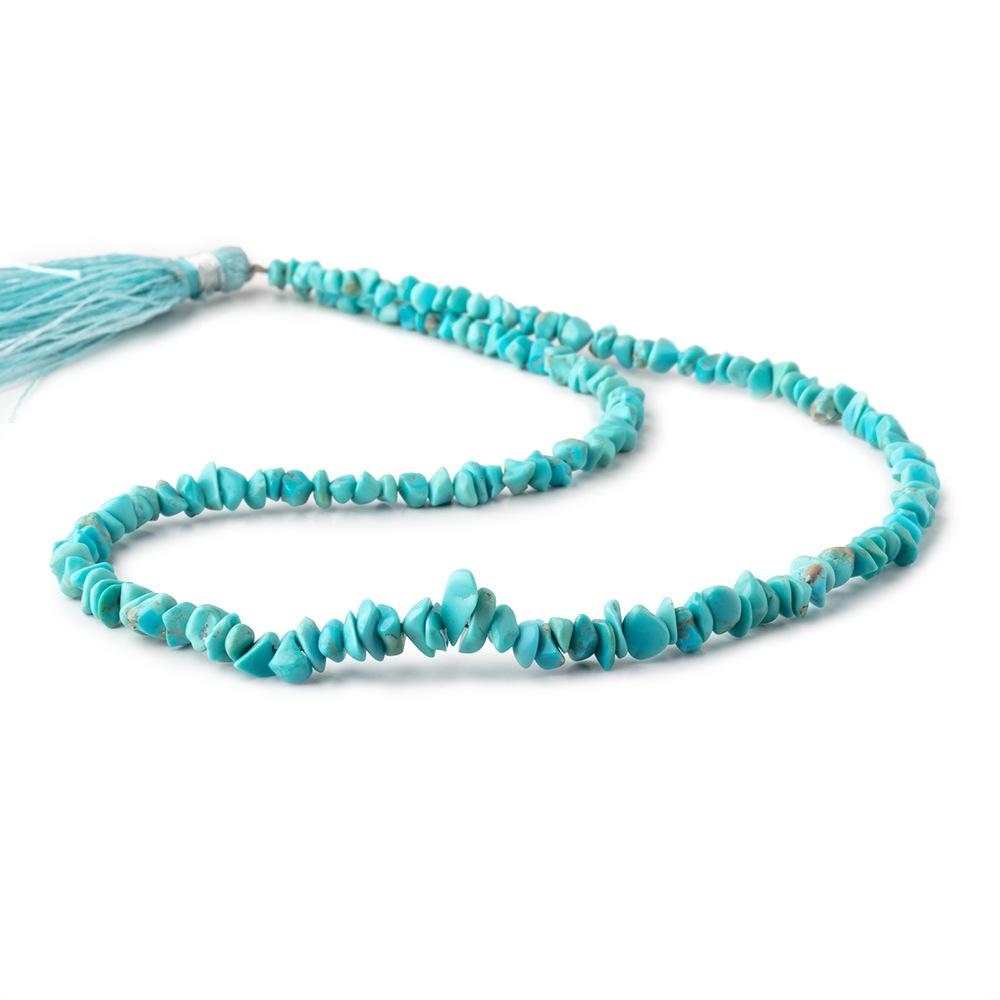 3-5mm Persian Turquoise plain nugget chip beads 14 inch 170 pieces - Beadsofcambay.com