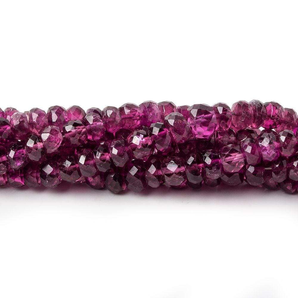 3-5mm Rubelite Faceted Rondelle Beads 16 inch 202 pcs - Beadsofcambay.com