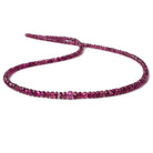 3-5mm Rubelite Faceted Rondelle Beads 16 inch 202 pcs - Beadsofcambay.com