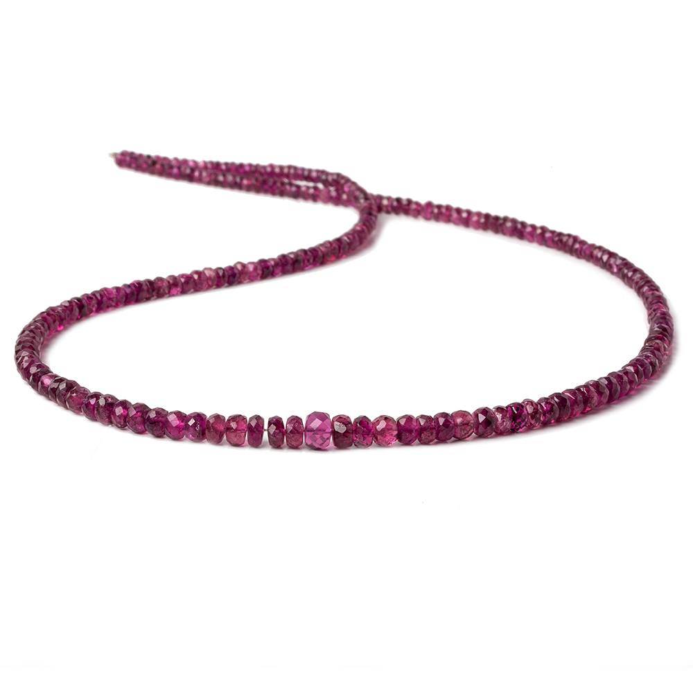 3-5mm Rubelite Faceted Rondelle Beads 16 inch 202 pcs - Beadsofcambay.com