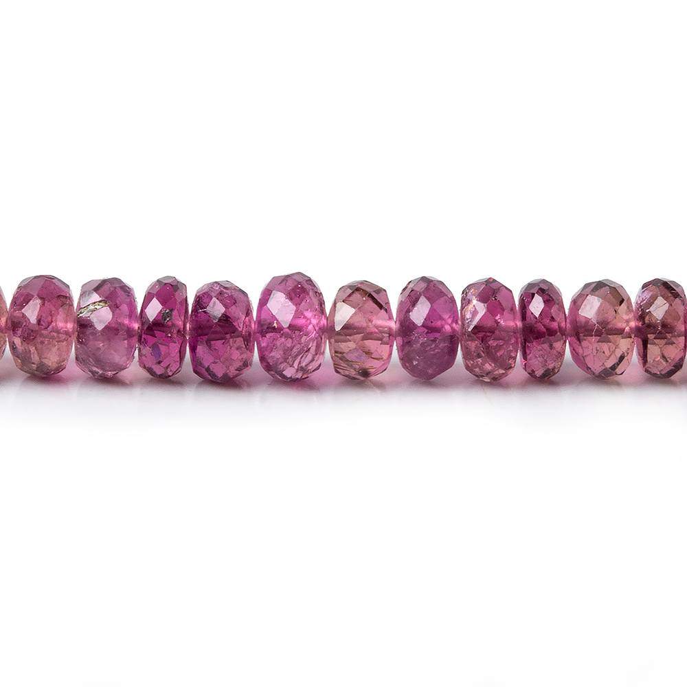 3-5mm Rubelite Tourmaline Faceted Rondelle Beads 20 inch 190 pcs AA Grade - Beadsofcambay.com