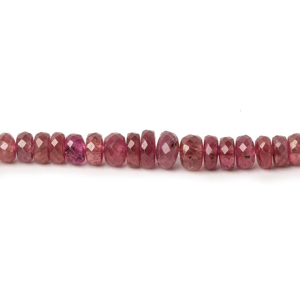 3-5mm Ruby faceted rondelle Beads 16 inch 177 pieces - Beadsofcambay.com