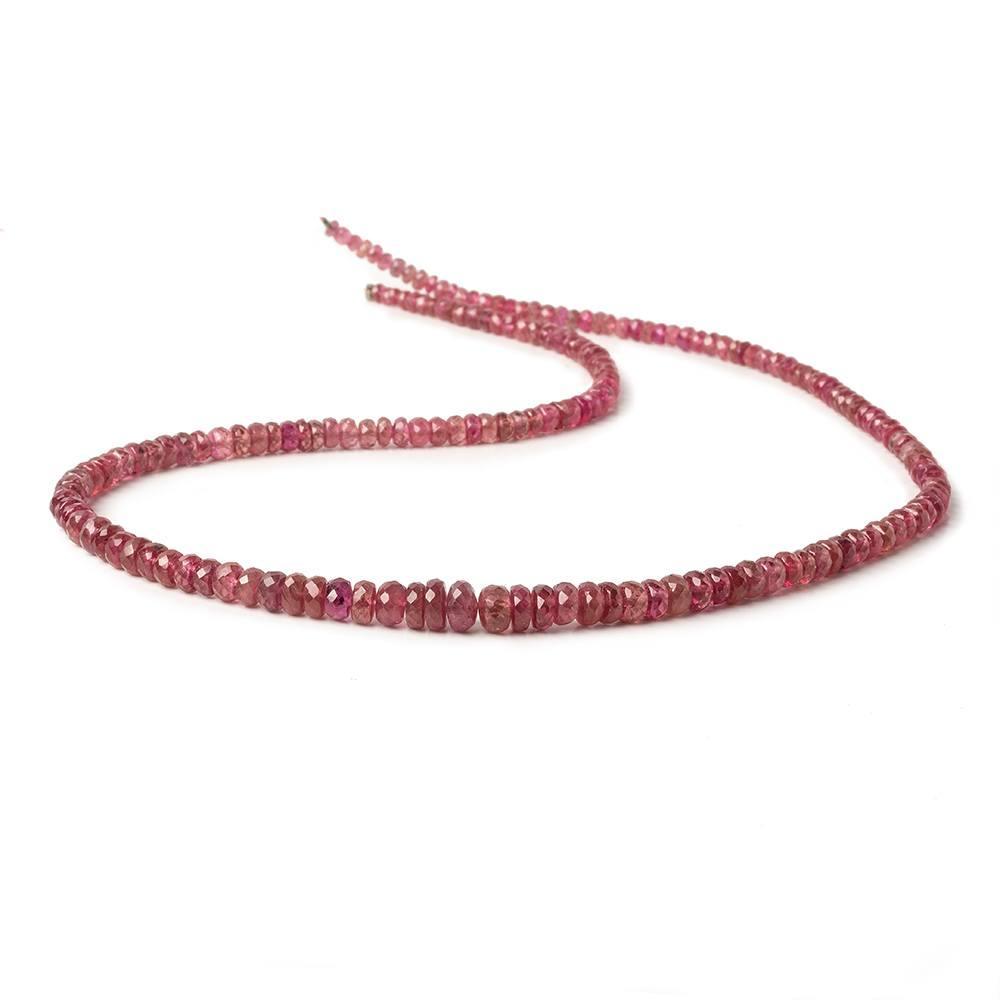 3-5mm Ruby faceted rondelle Beads 16 inch 177 pieces - Beadsofcambay.com