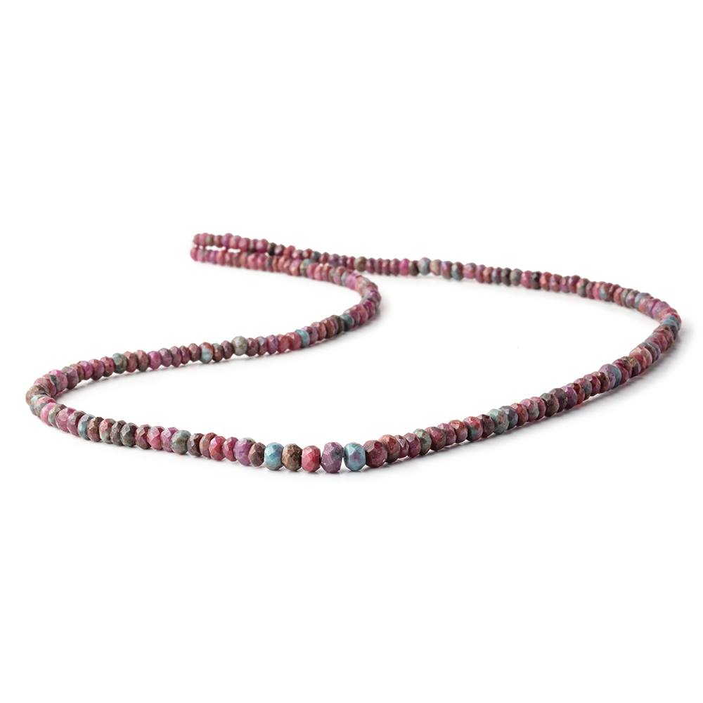 3-5mm Ruby in Zoisite Faceted Rondelle Beads 17 inch 190 pieces - Beadsofcambay.com