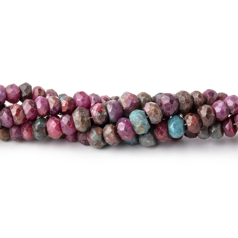 3-5mm Ruby in Zoisite Faceted Rondelle Beads 17 inch 190 pieces - Beadsofcambay.com