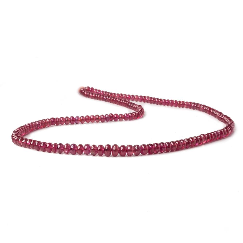 3-5mm Ruby Plain Rondelles 16 inch 159 beads - Beadsofcambay.com