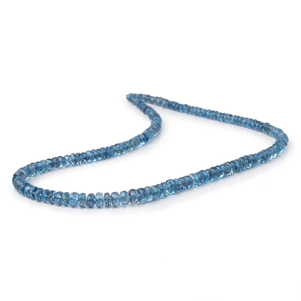 3-5mm Santa Maria Aquamarine Faceted Rondelles 16 inch 163 Beads AAA - Beadsofcambay.com