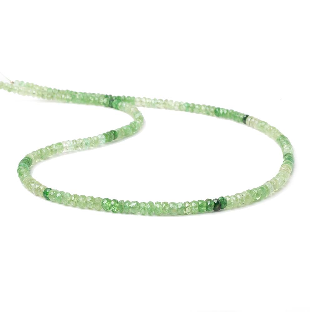 3-5mm Shaded Tsavorite Garnet faceted rondelle beads 16 inch 200 beads - Beadsofcambay.com