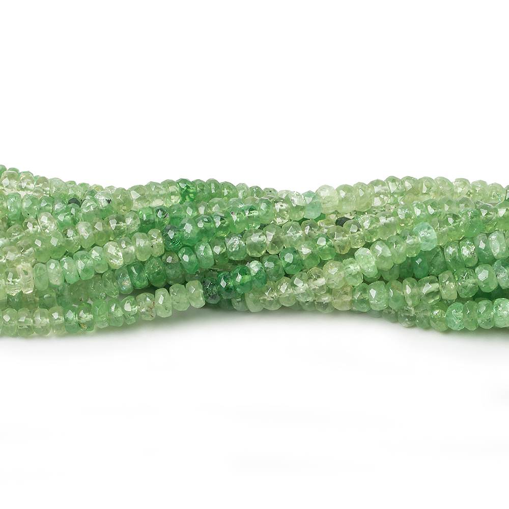 3-5mm Shaded Tsavorite Garnet faceted rondelle beads 16 inch 200 beads - Beadsofcambay.com