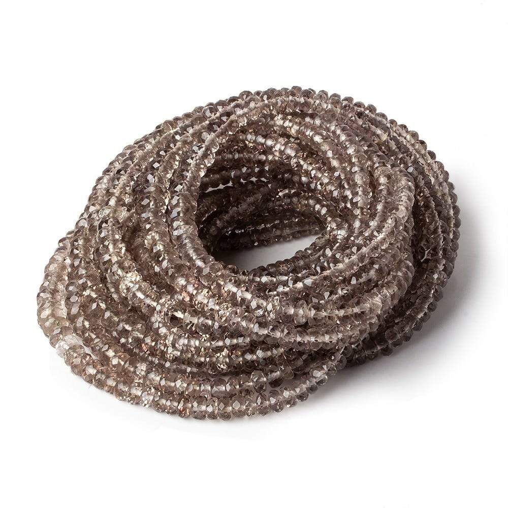 3-5mm Smoky Brown Scapolite faceted rondelles 18 inch 190 beads AAA - Beadsofcambay.com