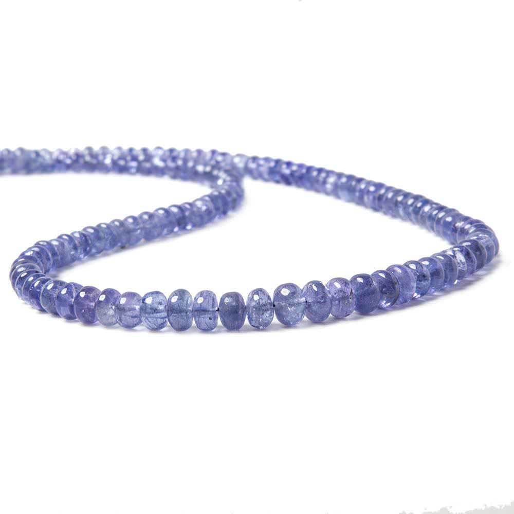 3 - 5mm Tanzanite Plain Rondelle Beads 13 inch 137 pieces - Beadsofcambay.com