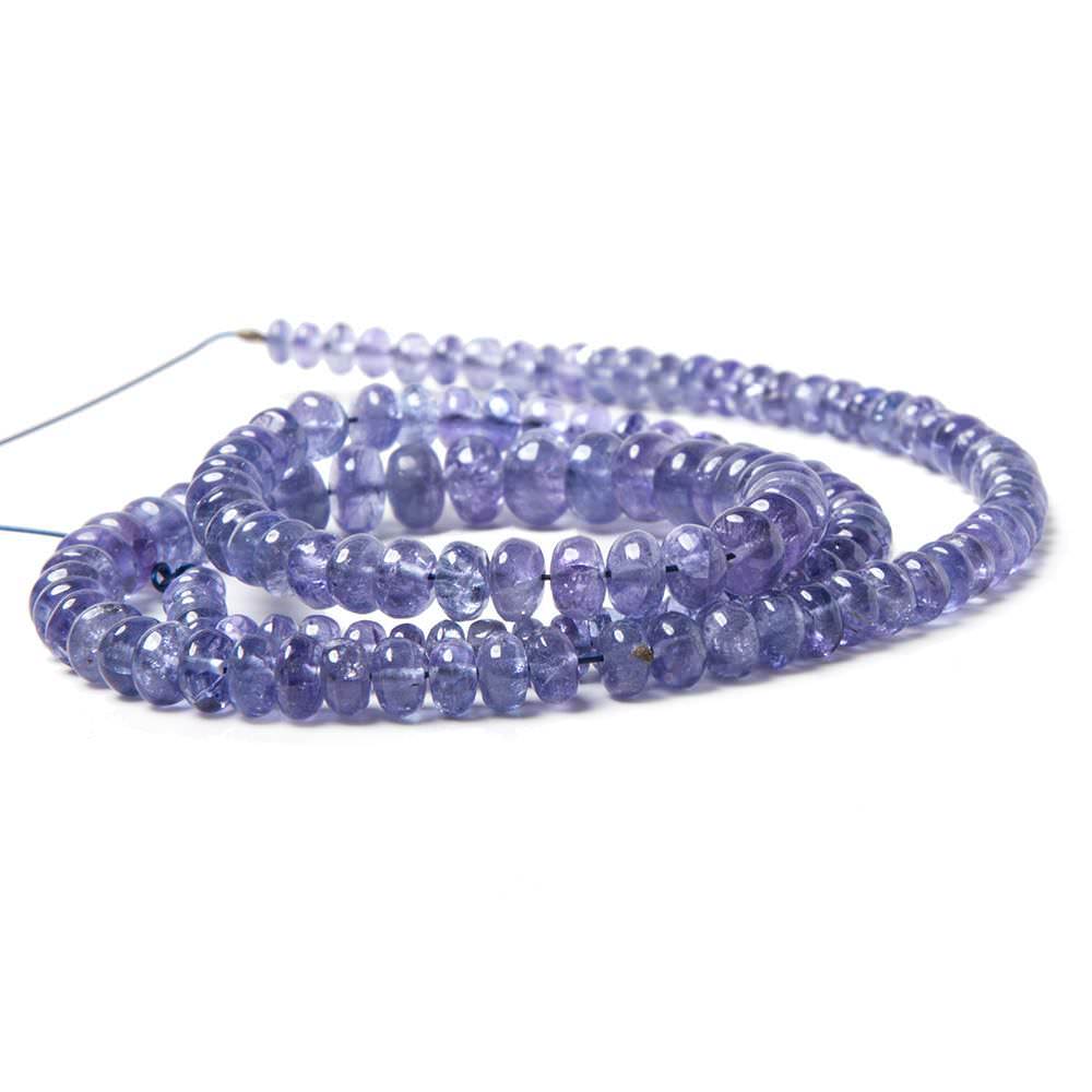 3 - 5mm Tanzanite Plain Rondelle Beads 13 inch 137 pieces - Beadsofcambay.com