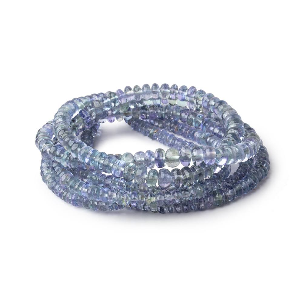 3-5mm Tanzanite Plain Rondelle Beads 18 inch 200 pieces - Beadsofcambay.com