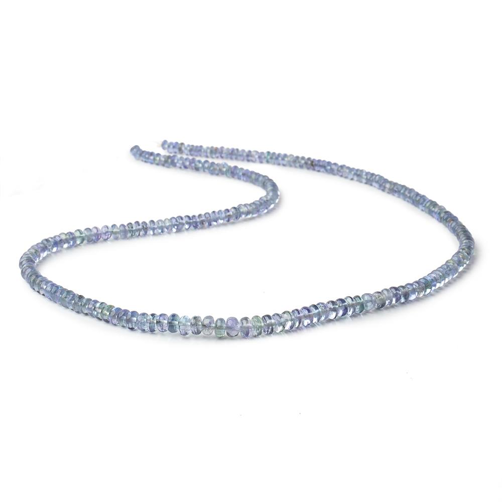 3-5mm Tanzanite Plain Rondelle Beads 18 inch 200 pieces - Beadsofcambay.com