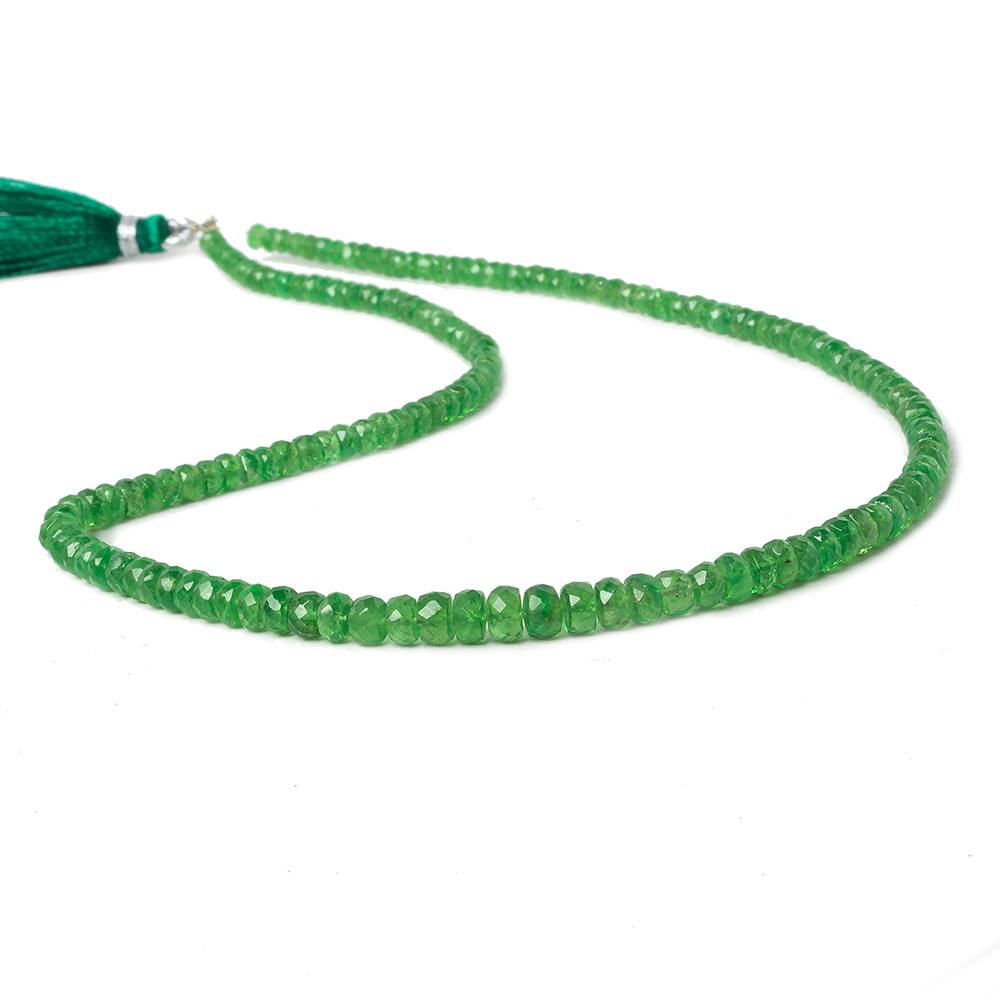 3-5mm Tsavorite Garnet faceted rondelles 16 inch 172 beads AA - Beadsofcambay.com