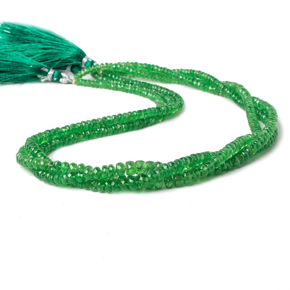 3-5mm Tsavorite Garnet faceted rondelles 16 inch 172 beads AA - Beadsofcambay.com