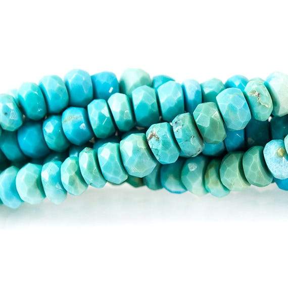 3-5mm Turquoise Faceted Rondelle Beads 13 inch 130 pieces - Beadsofcambay.com