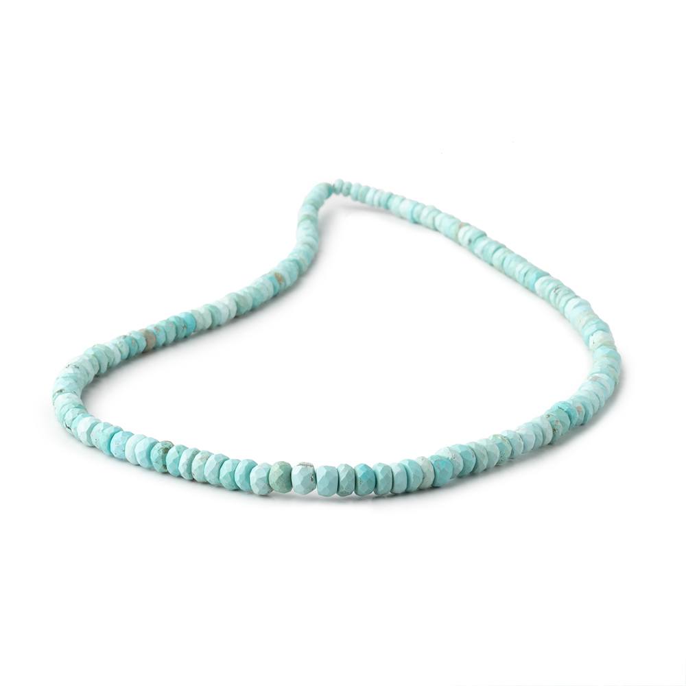 3-5mm Turquoise Faceted Rondelle Beads 16 inch 166 pieces - Beadsofcambay.com
