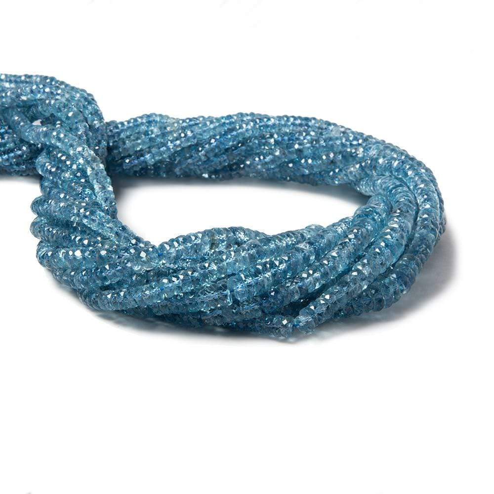 3-6.5mm Aquamarine faceted heshi beads 18 inch 265 pieces - Beadsofcambay.com