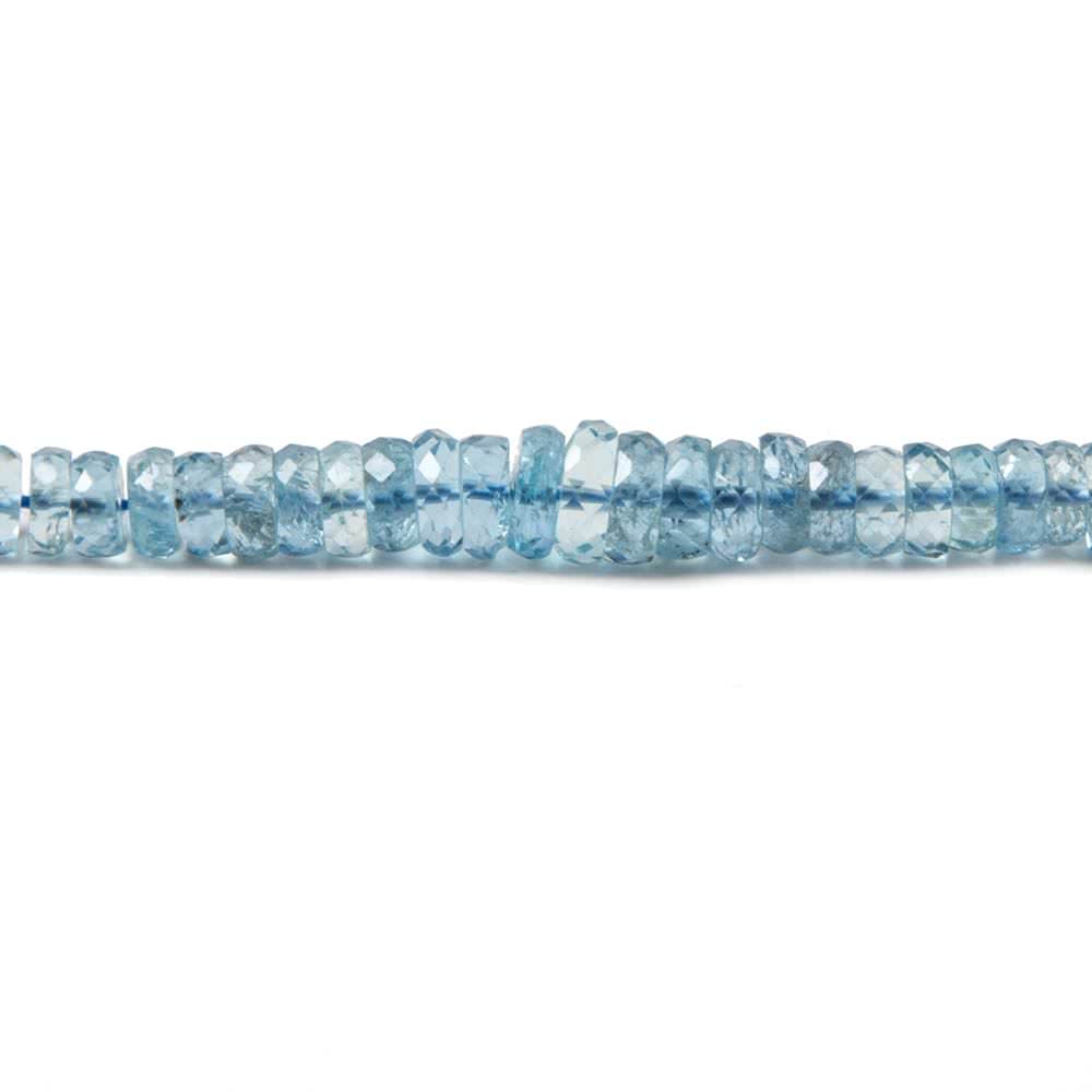 3-6.5mm Aquamarine faceted heshi beads 18 inch 265 pieces - Beadsofcambay.com